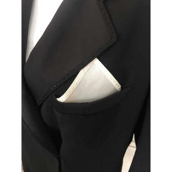 Vintage‎ St John Griffith Gray Black Wool Pocket Blazer Jacket Longline 8 NWT - Picture 10 of 15